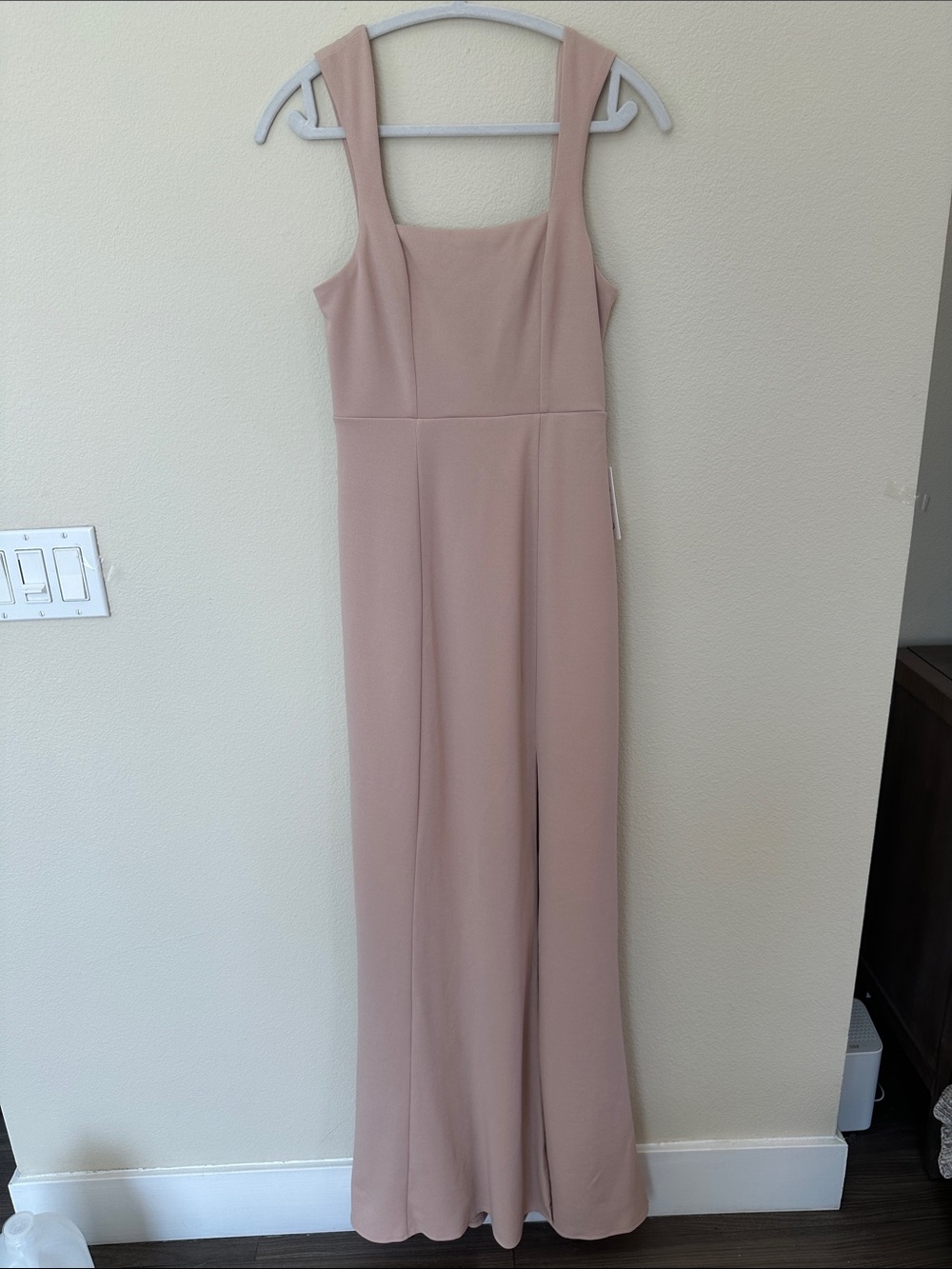 Show Me Your MuMu Blush/Powder Square-Neck Maxi Dress